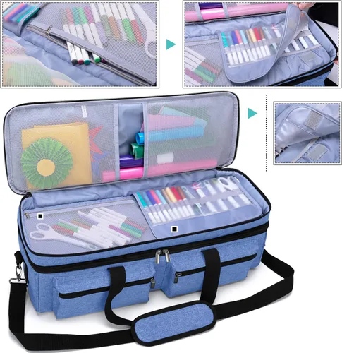 Miniatura 2 de Bolsa Luxja para transporte, de doble capa, compatible con máquinas y suministros de suajado Cricut Explore Air 2 y Maker