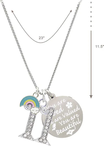 Miniatura 2 de Regalo de cumpleaños número 11, regalo de cumpleaños número 11, collar de cumpleaños número 11, regalos para niñas de 11 años, pulsera con dije