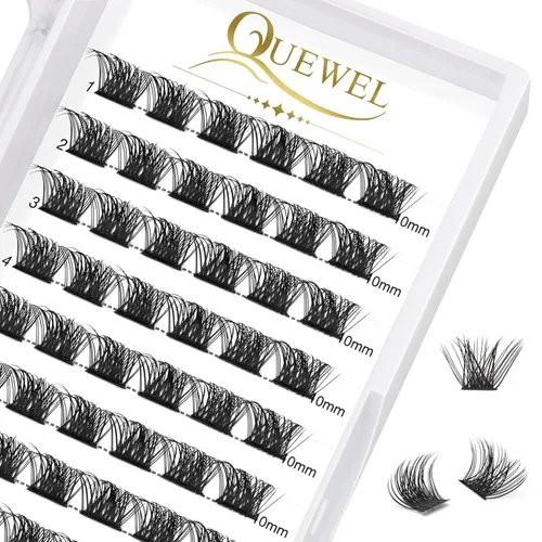 Miniatura 21 de QUEWEL Kit de extensión de pestañas DIY, racimos de pestañas 3D con 280 piezas, racimos de pestañas mixtas de 10-16 mm (30+40+50D), pinzas