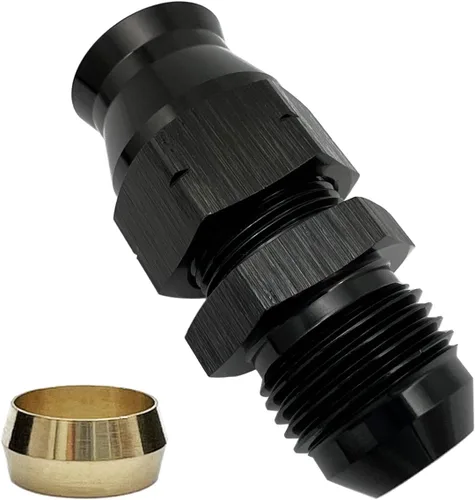 Miniatura 2 de Adaptador de tubo de combustible de línea dura de 10AN macho a 5/8 "(15.9 mm) de diámetro exterior de aluminio negro