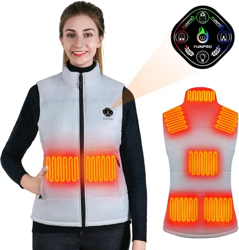 Miniatura 7 de FUNPRO Heated Vest for Women, Smart Heated Jacket, Lights-out Design, Battery Pack Not Included