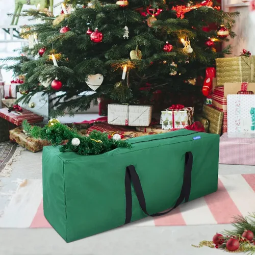 Miniatura 9 de INFANZIA Bolsa de almacenamiento para árbol de Navidad se adapta a árboles artificiales desmontados de hasta 75 pies contenedor duradero para árbol