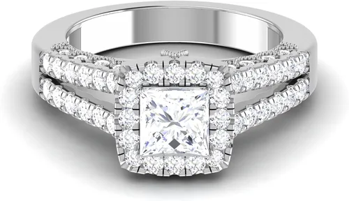 Miniatura 2 de Anillo de compromiso con diamante de talla excelente creado en laboratorio, con certificación IGI de 3.43 quilates con milgrain en oro rosa amarillo