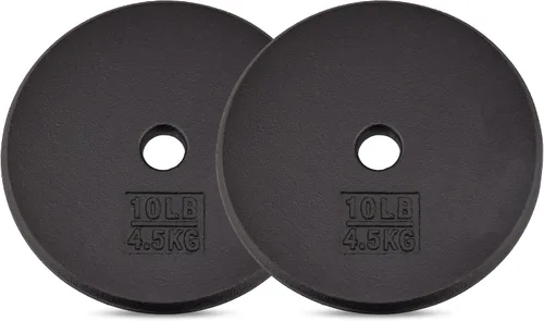 Miniatura 18 de Yes4All Standard Weight Plates, 1-Inch Cast Iron Barbell Weights, Wide Range 5–50 LB, Ideal for Strength Training & Workout Routine, Available in
