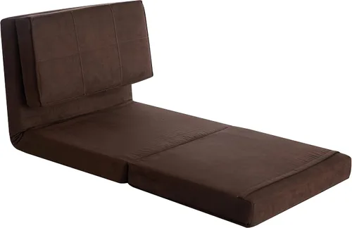 Miniatura 3 de Urban Lifestyle Ultra Suede - Silla abatible convertible, 28.5 pulgadas de largo x 29.53 pulgadas de ancho x 23.0 pulgadas de alto, marrón