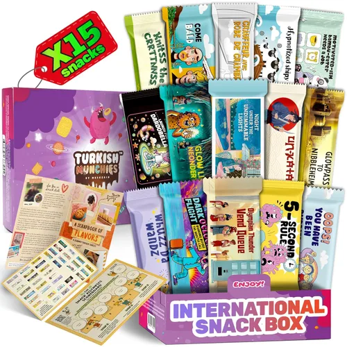 Miniatura 9 de Caja de aperitivos internacional, experiencia única con dulces exóticos universales y golosinas de todo el mundo, alimentos extranjeros listos
