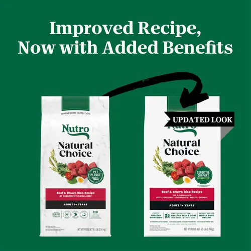 Miniatura 2 de Nutro Natural Choice - Alimento seco para perros adultos, receta de carne de res y arroz integral, bolsa de 4.5 libras