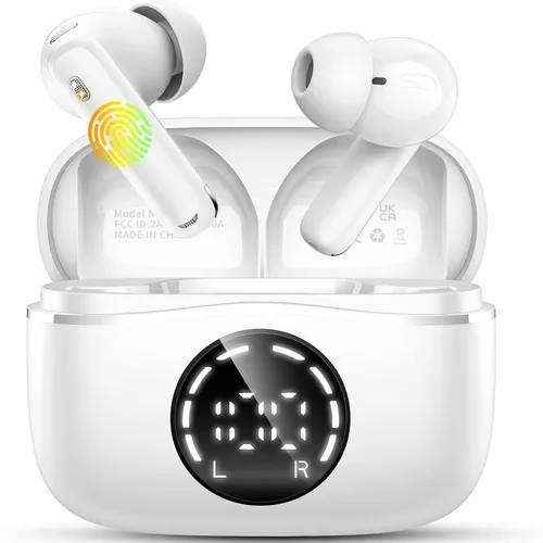 Miniatura 8 de Auriculares inalámbricos, auriculares Bluetooth 5.4 2025 3D Bass Hi-Fi estéreo de alta fidelidad, 4 micrófonos ENC con cancelación de ruido