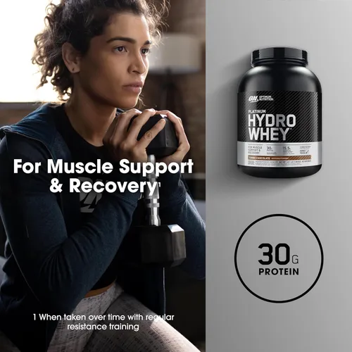 Miniatura 5 de Optimum Nutrition Polvo de Proteína Platinum Hydrowhey, 100% Proteína de suero aislado hidrolizada en polvo, sabor: Turbo Chocolate, 40 porciones