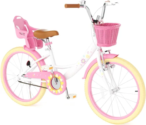 Miniatura 11 de Glaf - Bicicleta para niñas de 12, 14, 16 pulgadas con ruedas de apoyo, bicicleta para niños pequeños de 2 a 9 años, bicicleta con canasto y asiento