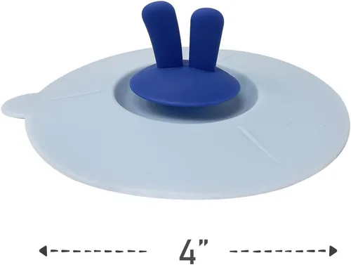 Miniatura 6 de allydrew Tapas de silicona para tazas, antipolvo, a prueba de fugas, para bebidas frías y calientes (juego de 6), orejas de conejo