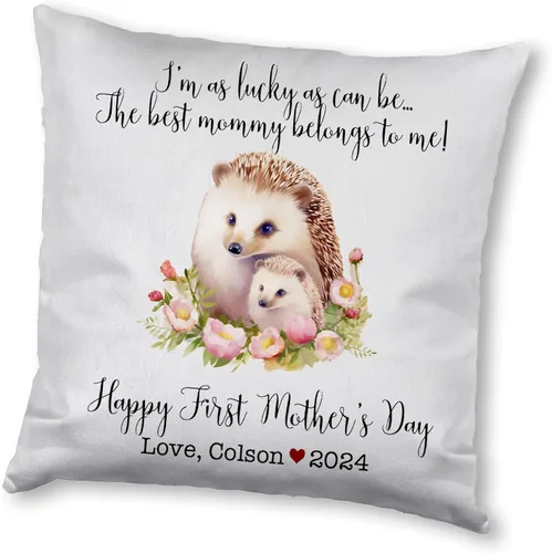 Miniatura 8 de Hedgehogs Mothers Day, First Mother's Day Custom Pillowcase, Personalized Mother's Day Pillowcase, Gift for Mom, Home Decor
