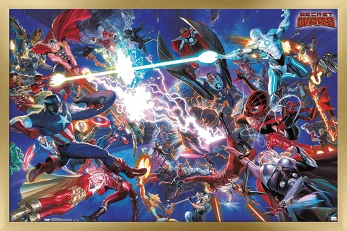 Miniatura 14 de Trends International Marvel Comics Secrets Wars - Póster de pared de batalla de 14.725 x 22.375 pulgadas, versión enmarcada de madera de granero