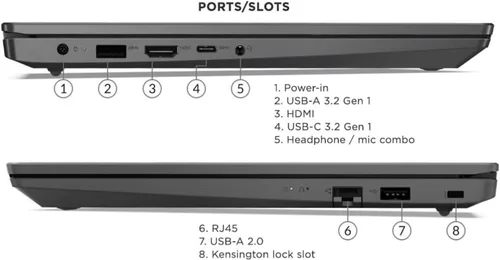 Miniatura 6 de Laptop Lenovo V15, pantalla FHD de 15.6 pulgadas, procesador AMD Ryzen 5 5500U de seis núcleos (supera al Intel i7-1065G7), 16 GB RAM, SSD de 1 TB