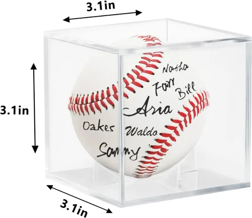 Miniatura 5 de Paquete de 2 vitrinas de béisbol – Soporte acrílico con protección UV para exhibición, vitrina transparente, caja de béisbol, escaparate