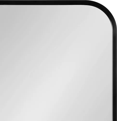 Miniatura 5 de Kate and Laurel Zayda Radius - Espejo rectangular de pared, 24 x 36, negro, espejo rectangular minimalista con marco de metal con esquinas