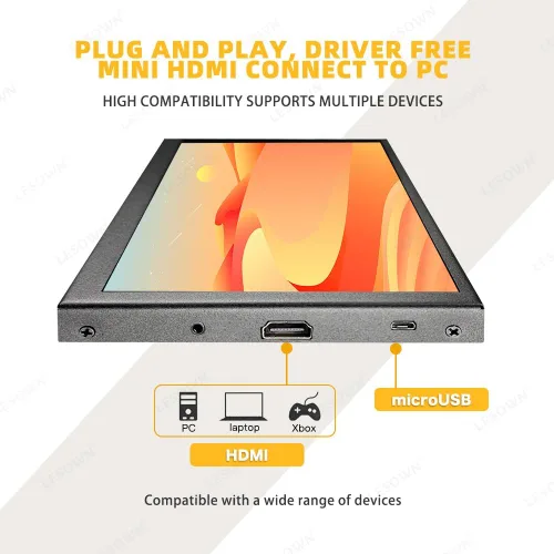 Miniatura 2 de 7 pulgadas mini monitor HDMI pantalla LCD PC caso secundario 1024x600 IPS pequeño monitor portátil con altavoces pantalla de temperatura PC