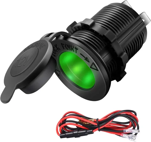 Miniatura 11 de ZHSMS - Enchufe para encendedor de cigarrillos, automóvil, motocicleta, ATV, RV, enchufe para encendedor, toma de corriente, receptáculo de 12V, Azul