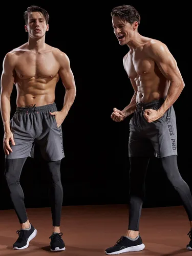 Miniatura 7 de NELEUS Pantalones cortos deportivos ligeros de entrenamiento con bolsillos para hombre