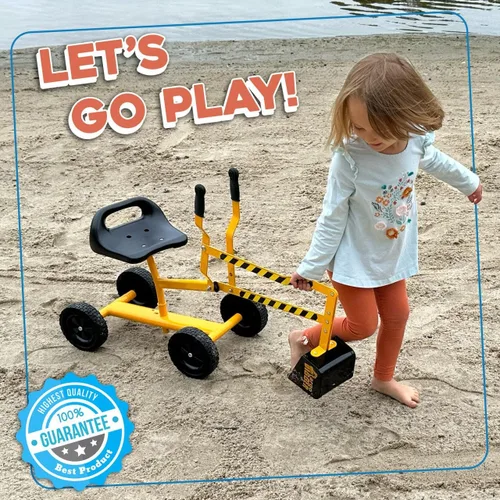 Miniatura 7 de Stargo Excavadora de Juguete para Niños Cavadora de Arena con Ruedas, Juguetes Cavadora de Caja de Arena de Acero para Niños, Juguetes de Arena