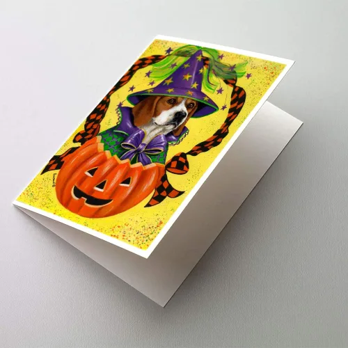 Miniatura 239 de Caroline's Treasures PPP3013GCA7P - Tarjetas de felicitación y sobres para mascotas de Basset Hound Teacher, paquete de 8 tarjetas en blanco