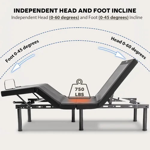 Miniatura 7 de MLILY EGOHOME - Base de cama ajustable individual XL con patas ajustables, base de cama eléctrica plegable de metal con control remoto inalámbrico
