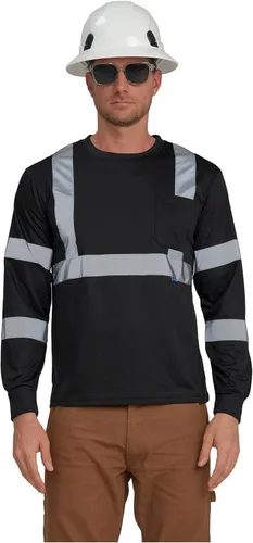 AYKRM Camiseta de seguridad reflectante de alta visibilidad de manga larga de alta visibilidad (XS-6XL)
