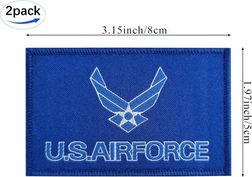 Miniatura 3 de JBCD Paquete de 2 parches de bandera de alas de la Fuerza Aérea de EE. UU., banderas del ejército de la fuerza, orgullo táctico