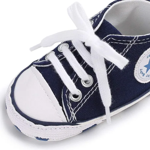 Miniatura 3 de KIDSUN - Zapatos deportivos unisex de caña alta para bebés, mezclilla de lona, suela antideslizante, suaves, para los primeros pasos