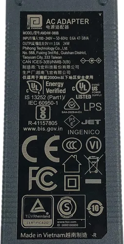Miniatura 2 de Fuente de alimentación original Phihong AM24W-080B 24W 8V 3A adaptador de CA con cable
