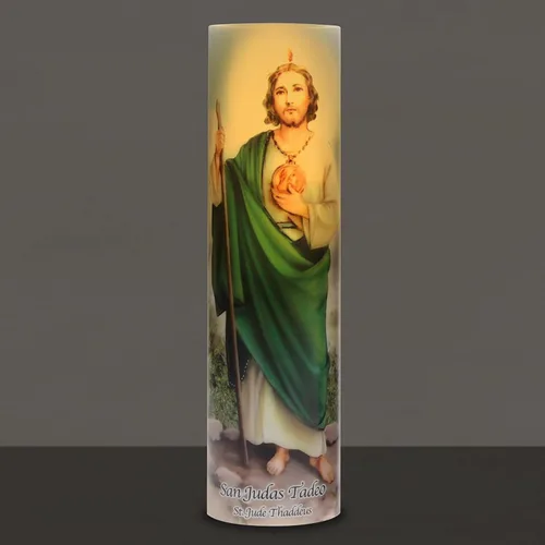 Miniatura 6 de Stonebriar St. Jude - Vela de oración devocional LED sin llama con temporizador automático