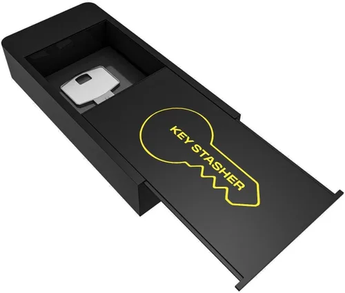 Llavero magnético para ocultar una llave – 3.8 x 2 pulgadas – Soporte magnético negro para llaves debajo del coche – Llavero de plástico duradero –