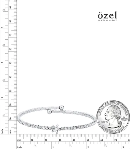 Miniatura 46 de OZEL - Pulseras para mujer, chapados en oro real de 18 quilates, pulseras de oro de cristal colorido para regalos