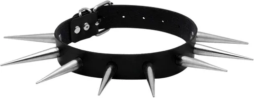 Manfnee - Collar de piel sintética con tachuelas estilo gótico estilo punk color negro para mujeres vintage