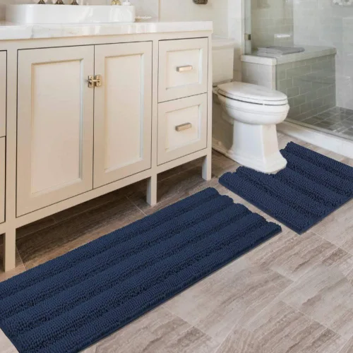 Miniatura 81 de H.VERSAILTEX - Alfombras de baño, juego de 2 piezas, alfombra de contorno para baño, juego de alfombras para inodoro, alfombra antideslizante