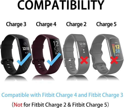 Miniatura 2 de Tobfit Paquete de 6 correas deportivas compatibles con Fitbit Charge 4 / Fitbit Charge 3 bandas para mujeres y hombres, correas de silicona suave