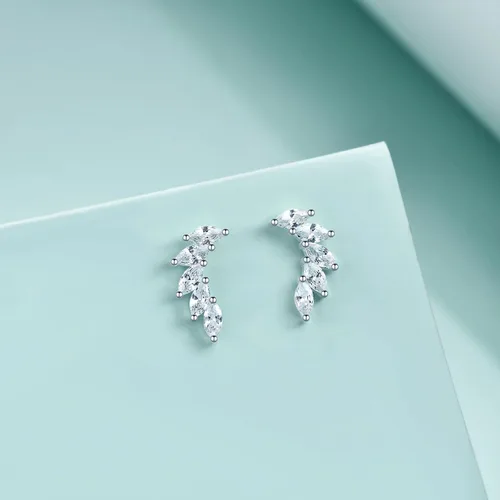 Miniatura 2 de Rnivida Aretes tipo dormilona de plata de ley 925, hipoalergénicos, pequeños aretes de circonita cúbica para mujer