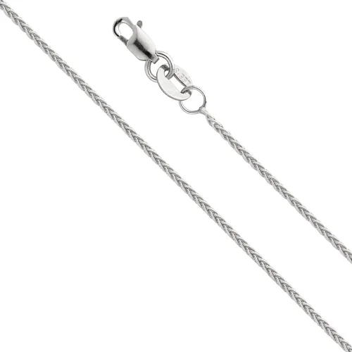 Miniatura 2 de 14k REAL YellowWhiteRose Gold Solid 1.5mm, 1.2mm, 1mm Braided Wheat Chain Necklace with Lobster Claw Clasp