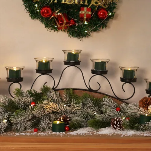 Miniatura 4 de Homemory - Paquete de 12 velas de té verdes, a pilas, duran más de 200 horas, sin llama, parpadeantes, falsas, eléctricas, LED, para Navidad