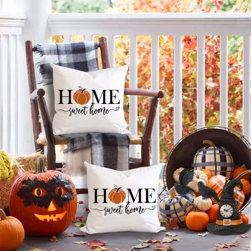 Miniatura 6 de RABUSOFA - Almohadas decorativas de calabaza de otoño, fundas de almohada de otoño de 18x18 pulgadas, fundas de almohada para Acción de Gracias