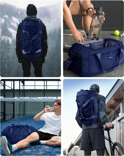 Miniatura 9 de Sportsnew Bolsa de gimnasio para mujeres y hombres con compartimento para zapatos, bolsillo húmedo, bolsa de lona para hombre para viajes