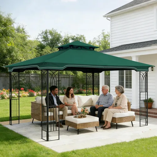 Miniatura 8 de SCOCANOPY Toldo de Repuesto para Cenador para Cenador de Patio Regency II de 10 x 12 pies, Modelo L-GZ798PST,A101004104,A101004105,(Verde Bosque)