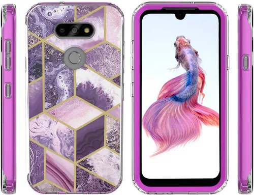 Miniatura 3 de Jeylly Funda para LG K31 con protector de pantalla, LG Aristo/Aristo5+/Phoenix 5/K8X/K300, funda protectora híbrida de goma de silicona suave