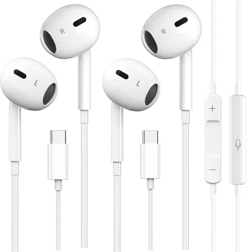 Miniatura 10 de USB C Headphones for iPhone 17/16/15 Pro Max, Wired in-Ear Earphones Type C Earbuds with Mic & Volume Control Compatible with iPhone 17/16/15