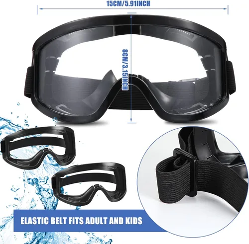 Miniatura 2 de Xuhal 24 gafas de seguridad para niños, gafas de ciencia para adultos, gafas protectoras de laboratorio para el hogar, el aula y el trabajo (negro)