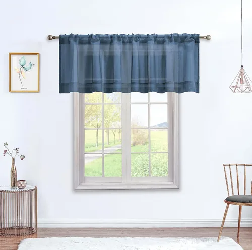 Miniatura 17 de July Joy Cortinas traslúcidas con textura de niveles blancos para cocina, cortinas semitransparentes con bolsillo para barra, cortinas pequeñas