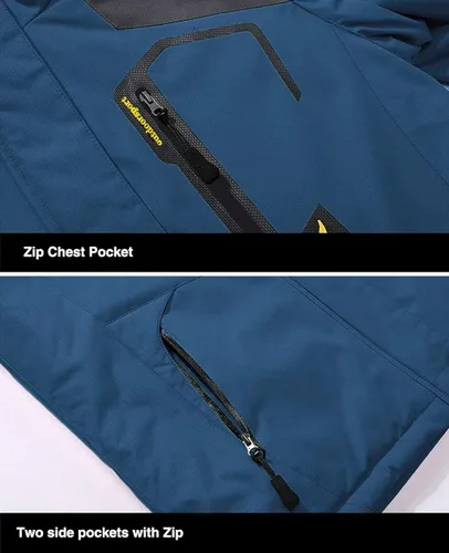Miniatura 5 de MAGCOMSEN - Chaqueta de invierno para hombre, impermeable, abrigada, con forro polar y múltiples bolsillos