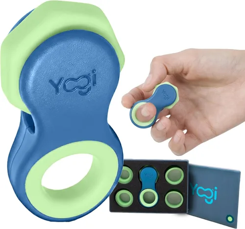Miniatura 9 de Yogi Fidget Toy para adultos y niños – Juguete sensorial para aliviar el estrés con 5 anillos de silicona para los dedos – Fidget silencioso