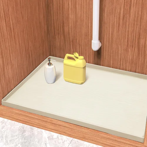 Miniatura 19 de URMONA Tapete de silicona impermeable para debajo del fregadero, 34 x 22 pulgadas, forro para estante de cocina y baño, protector de gabinetes