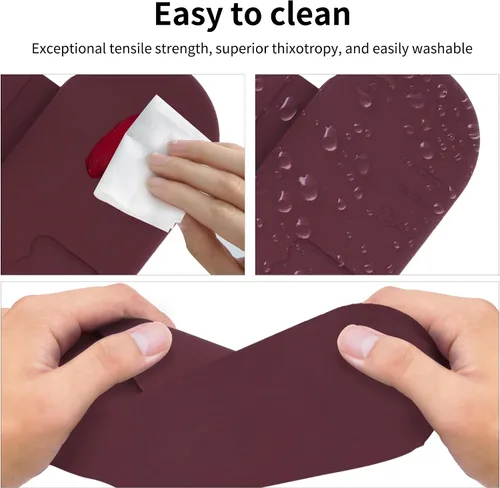 Miniatura 5 de Soporte para brochas de maquillaje de viaje con almohadilla de limpieza, estuche organizador de cepillos de silicona, cierre magnético, bolsa